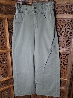 Pilcro Olive Green Elastic-Waist Pants